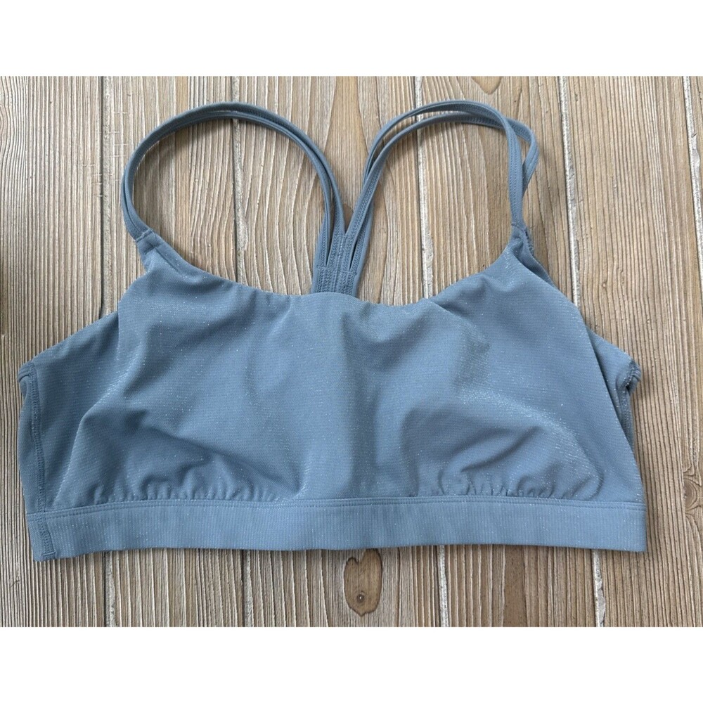 All in Motion Womens XXL Shimmer Blue Light Support Sports Athletic Bra